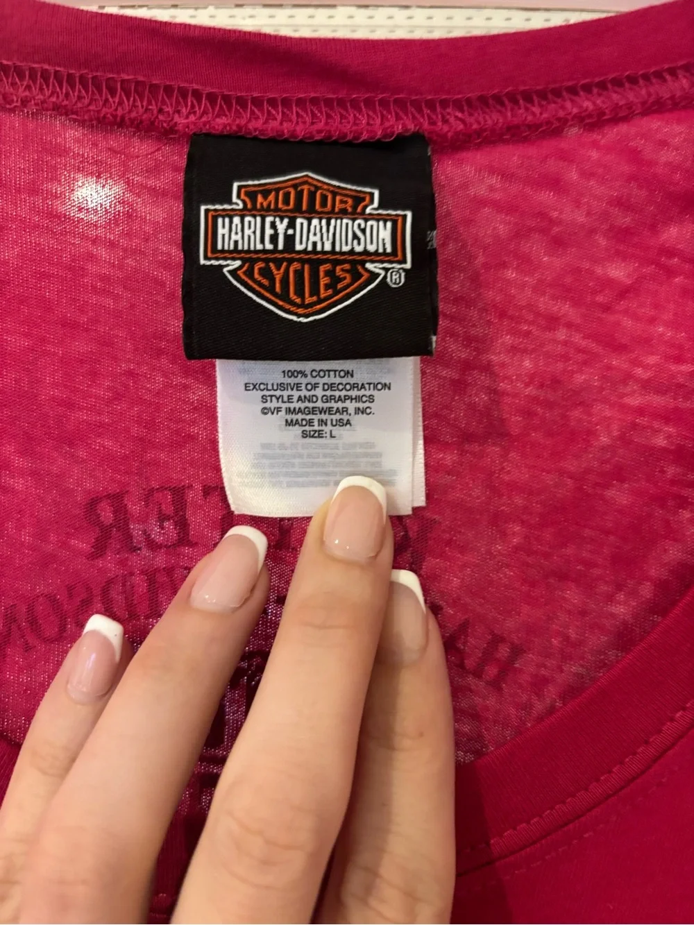Harley-Davidson Women's Long Sleeve Hot Pink Logo Tee